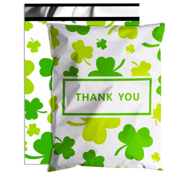 Clover Leaf St Patrick's Day Polymailer - 6x9 - Pack of 25 - Picture 1 of 6
